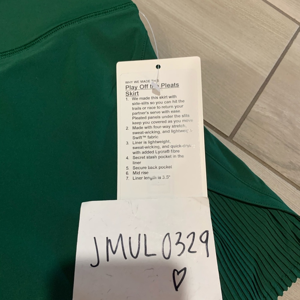 Lululemon Play Off The Pleats Skirt * Everglades Green - Picture 8 of 10
